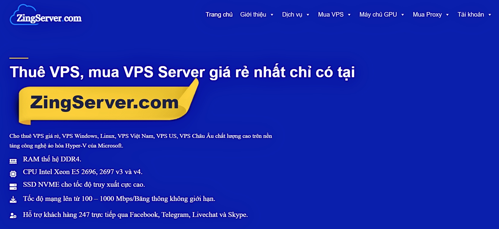 Thuê VPS tại ZingServer