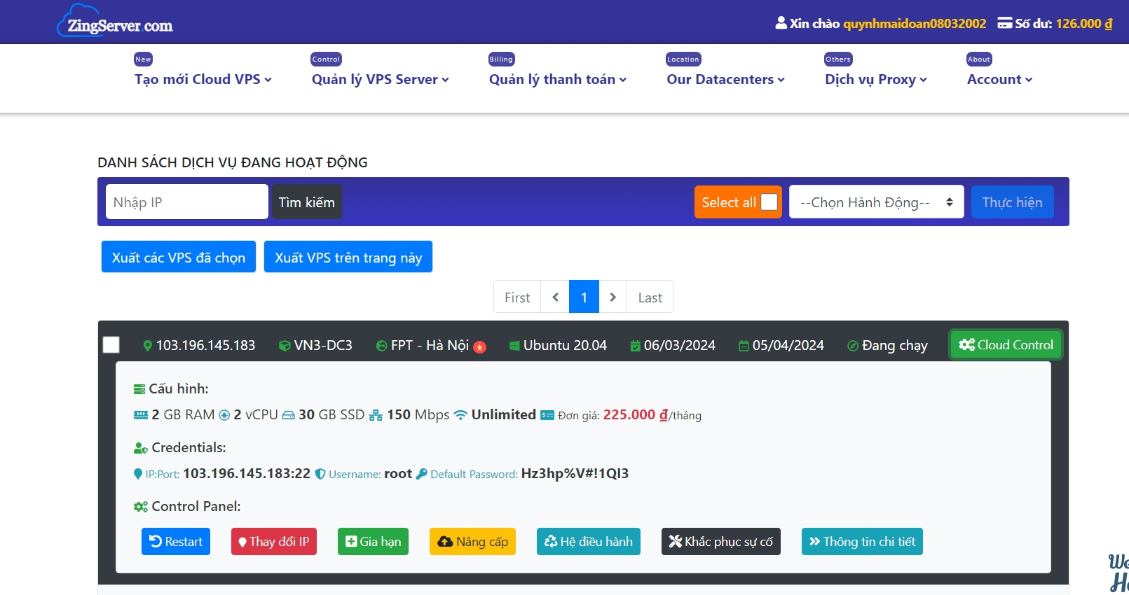 Truy cập VPS