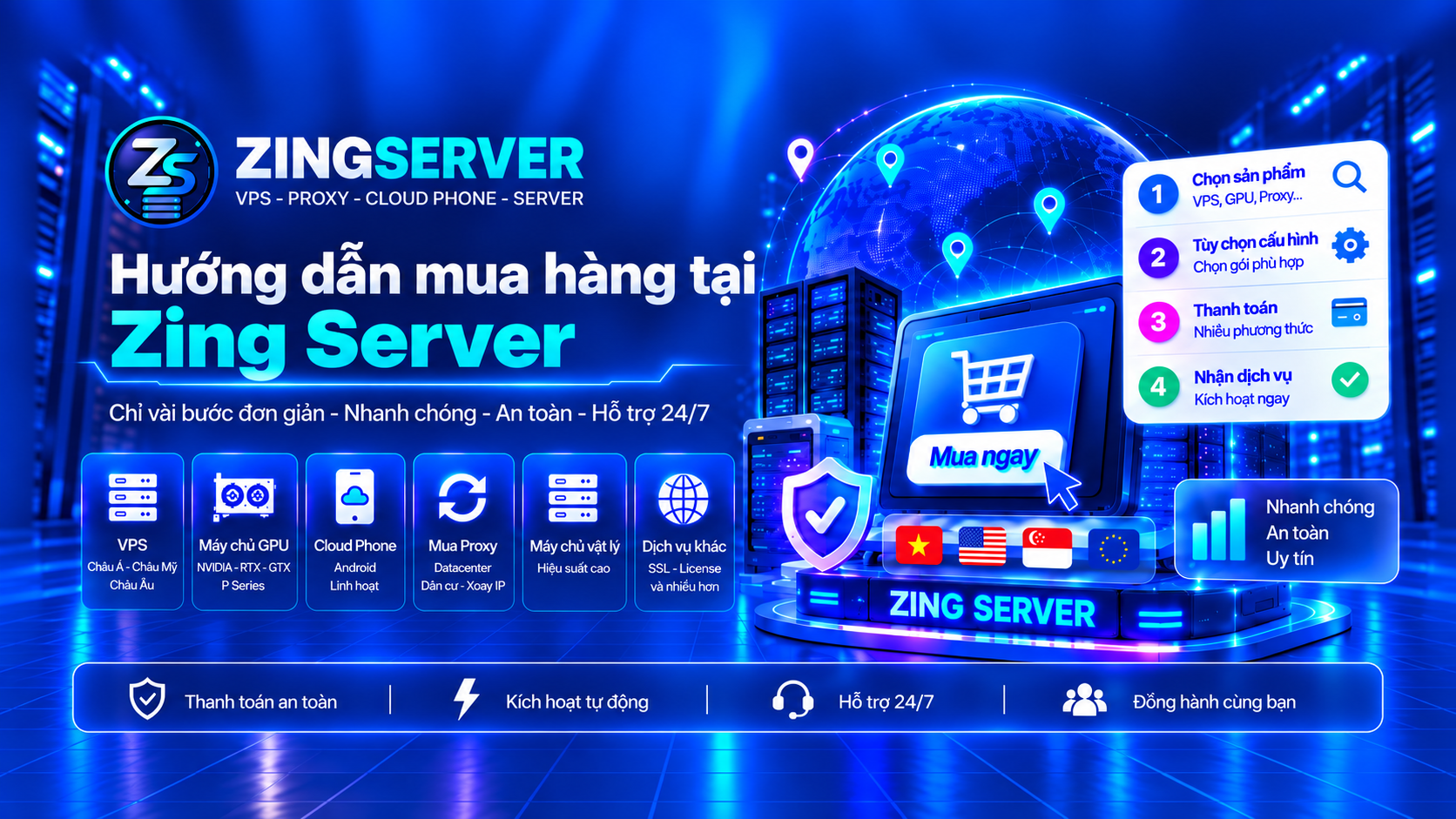 Hướng dẫn mua hàng tại Zing Server